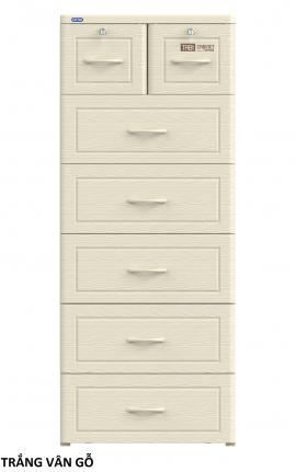 Tủ nhựa Tabi 6 tầng Trắng vân gỗ